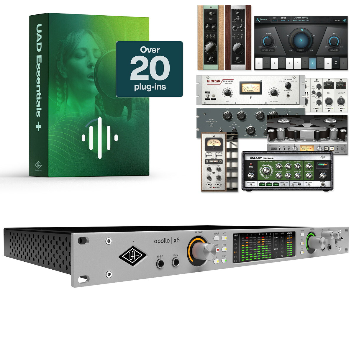 Universal Audio ユニバーサルオーディオ / Apollo x8 | Gen 2 Essentials+ Edition UADプロセッシングオー ディオインターフェイス【お取り寄せ商品】【PNG】