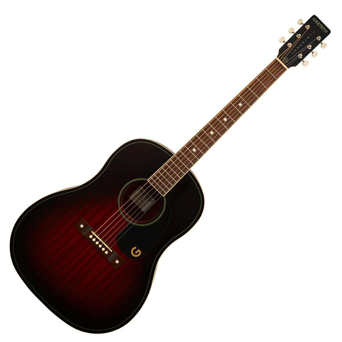《WEBSHOPクリアランスセール》Gretsch / Jim Dandy Dreadnought Walnut Fingerboard Black Pickguard Deep Cherry Burst グレッチ【PNG】|イシバシ楽器 WEB SHOP