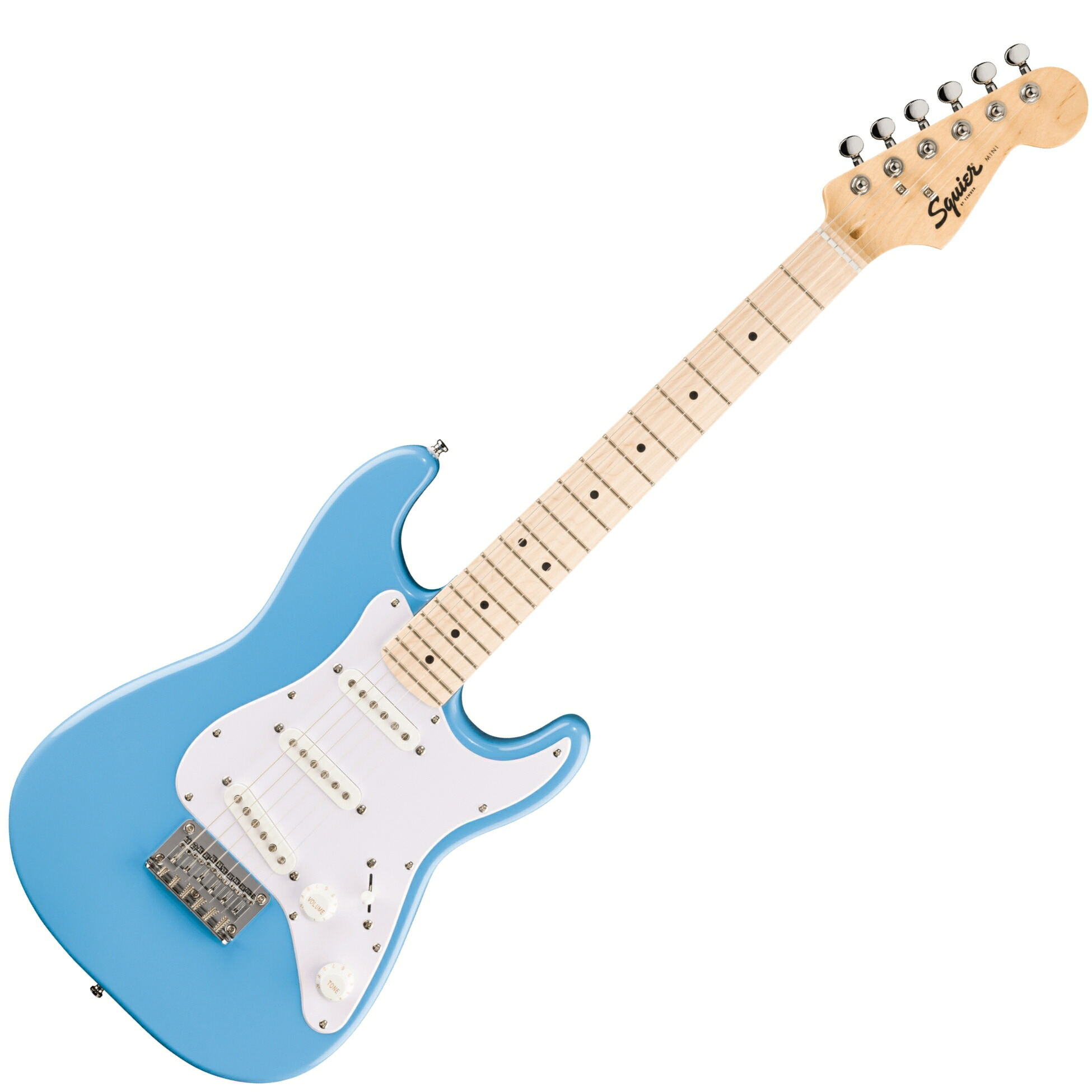 Squier by Fender / Mini Stratocaster Maple Fingerboard White Pickguard California Blue スクワイヤー [コンパクトエレキギター]【YRK】｜イシバシ楽器　ＷＥＢ　ＳＨＯＰ