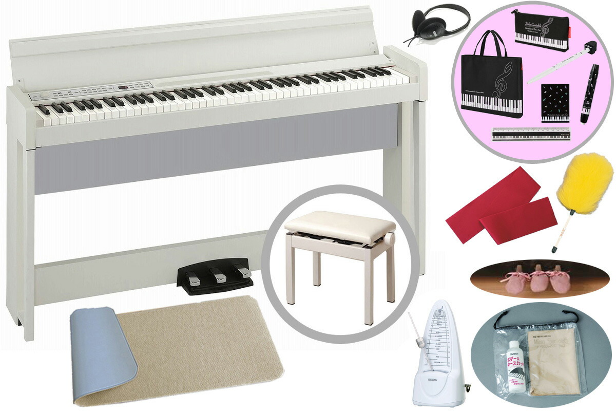 Korg C1 Air 電子ピアノ 鍵盤 Bk ブラック 高低自在イスセット