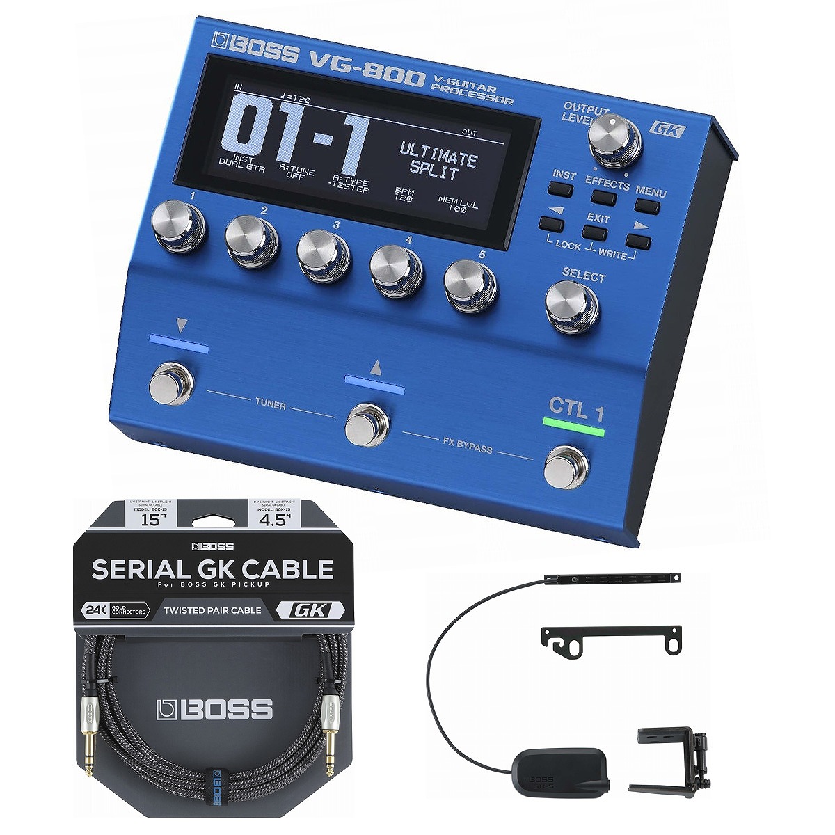 BOSS / VG-800 V-Guitar Processor + GK-5ピックアップ + BGK-15 GKケーブル ギター シンセ ボス VG800【PTNB】