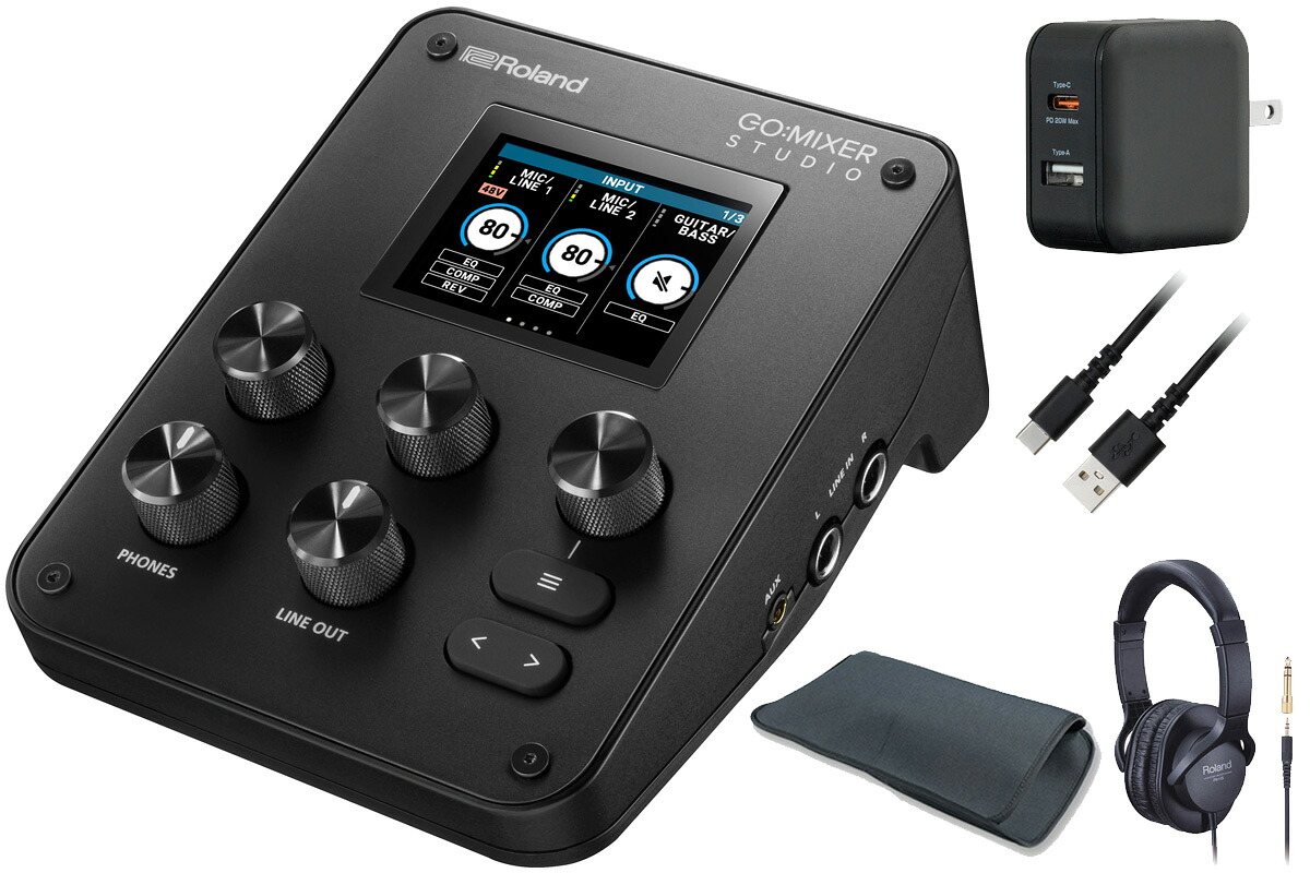 Roland ローランド / GO:MIXER STUDIO [ヘッドホン ＆ USB電源アダプター ・USB-Cケーブル セット！] オーディオインターフェース