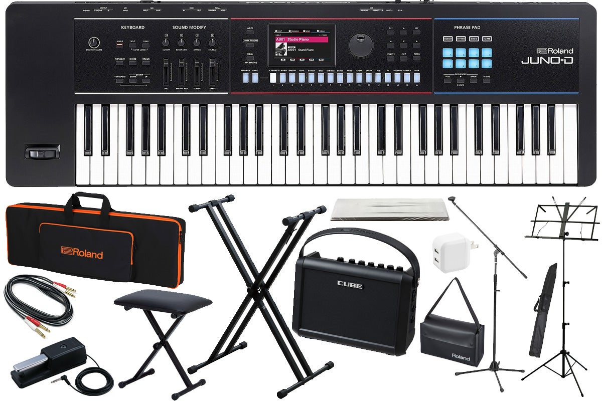 《背負える専用キャリング・ケース プレゼント！》Roland ローランド / JUNO-D6 [アンプスタートセット！] ベロシティー対応 61鍵シンセサイザー (JUNO-D)【PNG】｜イシバシ楽器　ＷＥＢ　ＳＨＯＰ