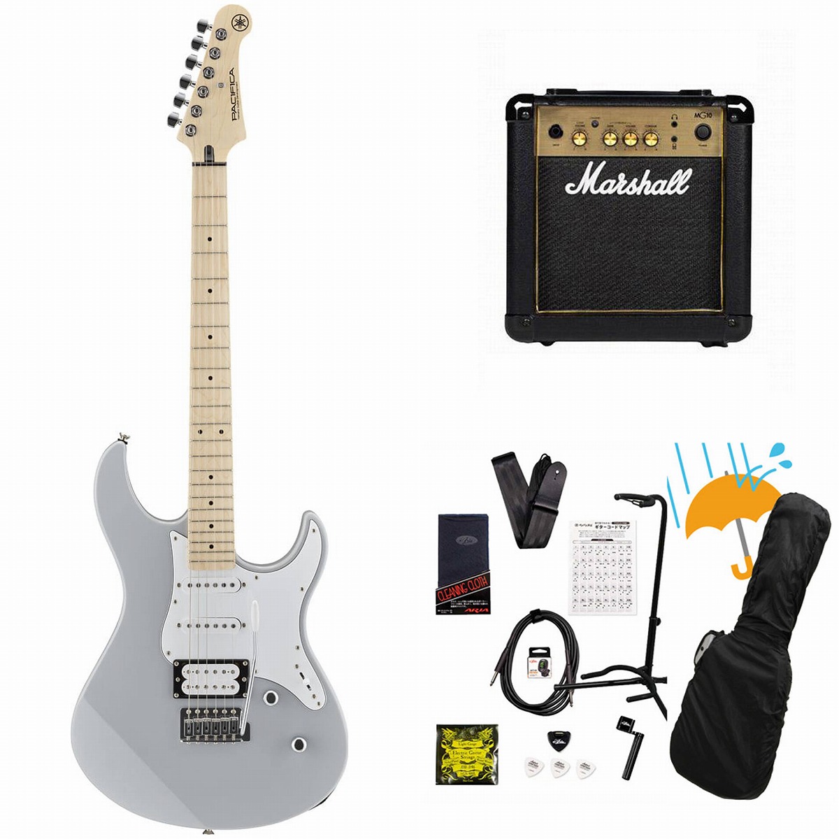 YAMAHA / PACIFICA 112VM GRY (グレー) Marshall MG10アンプ付属エレキギター初心者セットR【PNG】