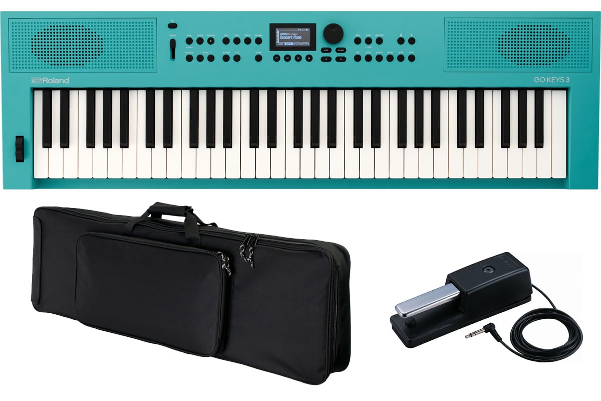 Roland ローランド / GOKEYS3-TQ [背負えるキャリング・バッグ ＆ ダンパーペダルセット] (GO:KEYS 3) ターコイズ Digital Keyboard【PNG】