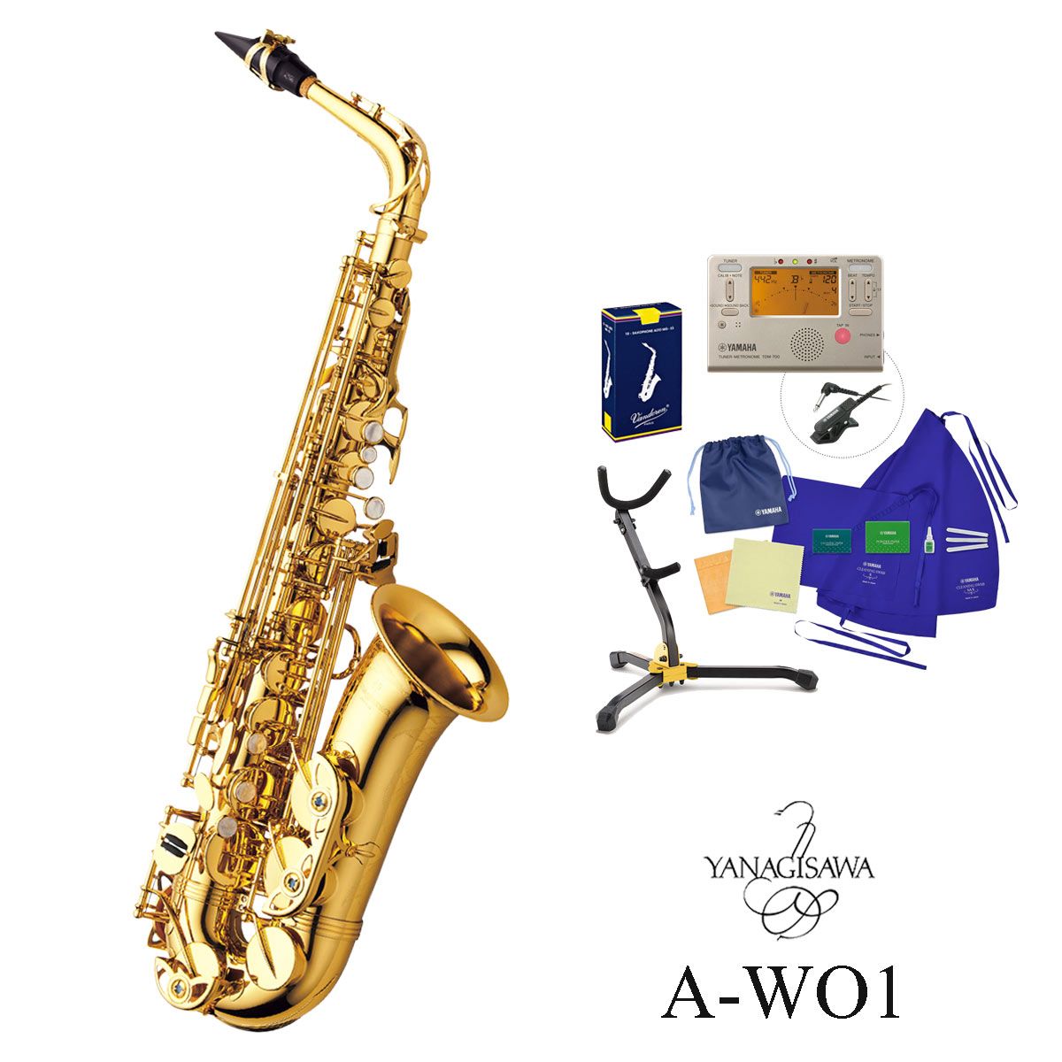 【在庫あり】Yanagisawa / A-WO1 ヤナギサワ アルトサックス イエローブラス ラッカー仕上 《厳選アクセサリーセット》【5年保証】｜イシバシ楽器　ＷＥＢ　ＳＨＯＰ