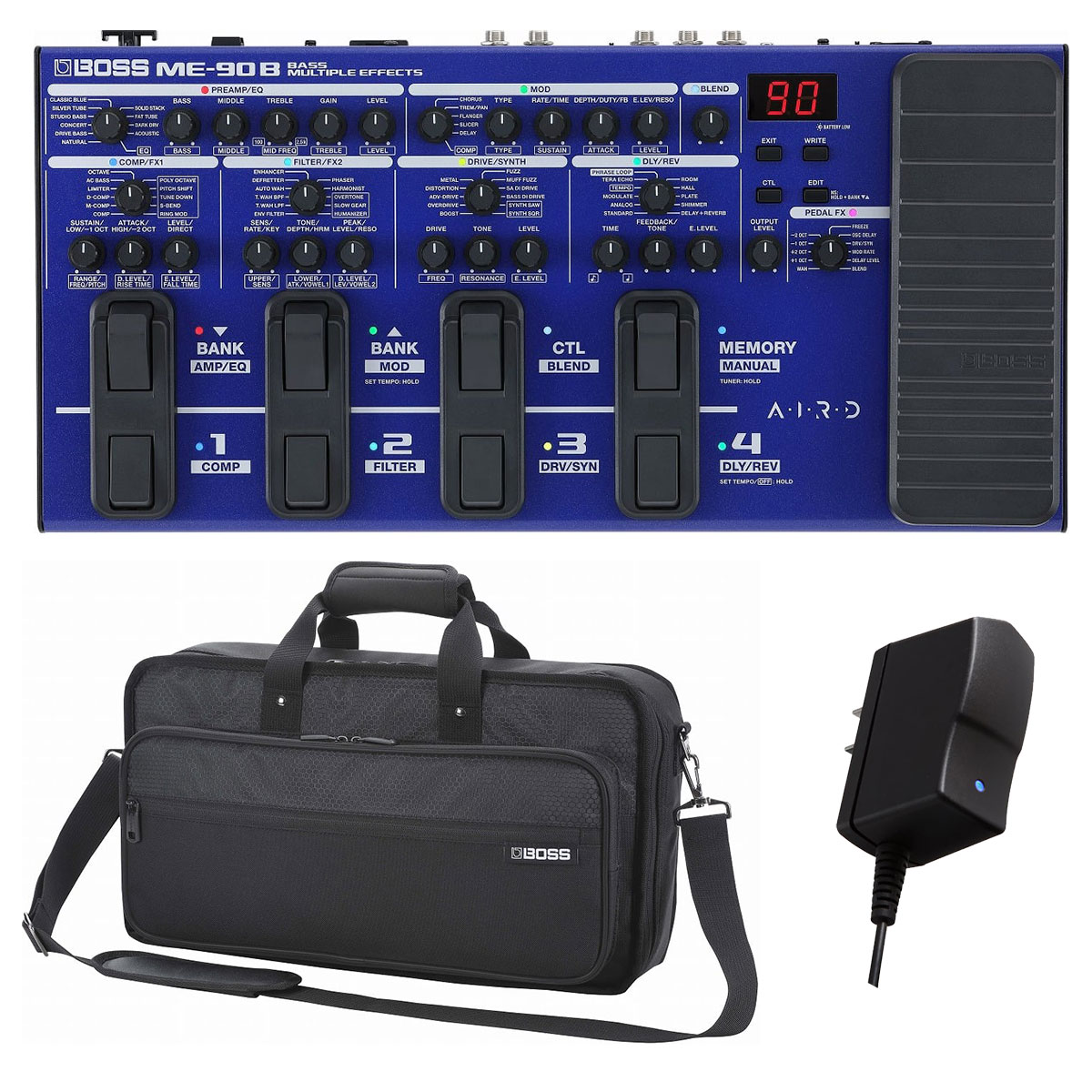 BOSS / ME-90B Bass Multiple Effects ベース用 マルチエフェクター ボス ME90B[純正キャリングケース(CB-BM-M) +純正アダプター(PSA-100S2)同時購入セット]【YRK】【PTNB】｜イシバシ楽器　ＷＥＢ　ＳＨＯＰ