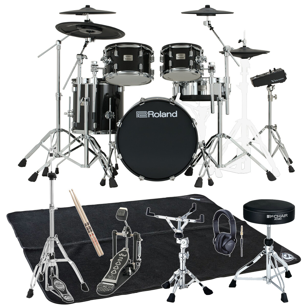 Roland / VAD516 DWキックペダルとTAMA 1st Chairを採用したフルセット w/プロラケ・ドラムマット【PNG】｜イシバシ楽器　ＷＥＢ　ＳＨＯＰ