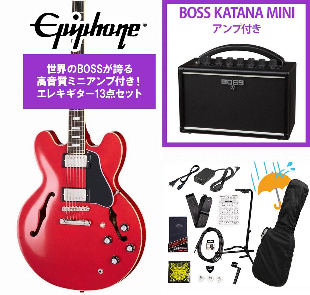 Epiphone / Inspired by Gibson Custom 1962 ES-335 Reissue Sixties Cherry エピフォン BOSS KATANA MINI アンプ付き13点セット！【YRK】