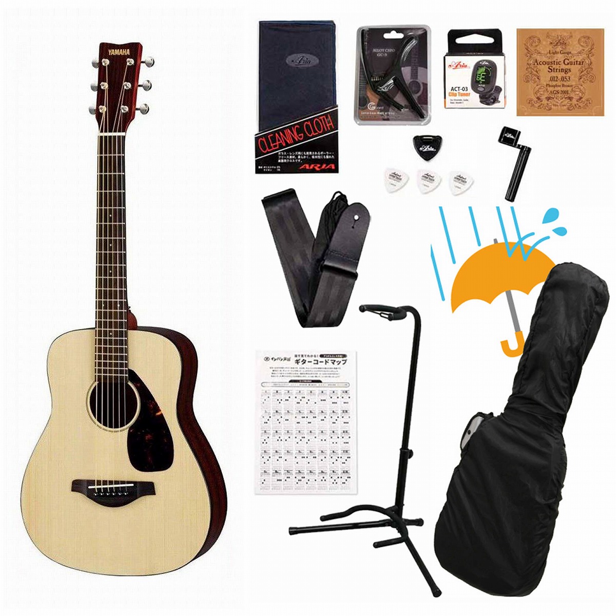 YAMAHA / JR2S Natural (NT) 【単板Top】 ミニ アコースティックギター アコギ 入門 初心者 JR-2Sアコギ入門豪華12点初心者セットR【PNG】