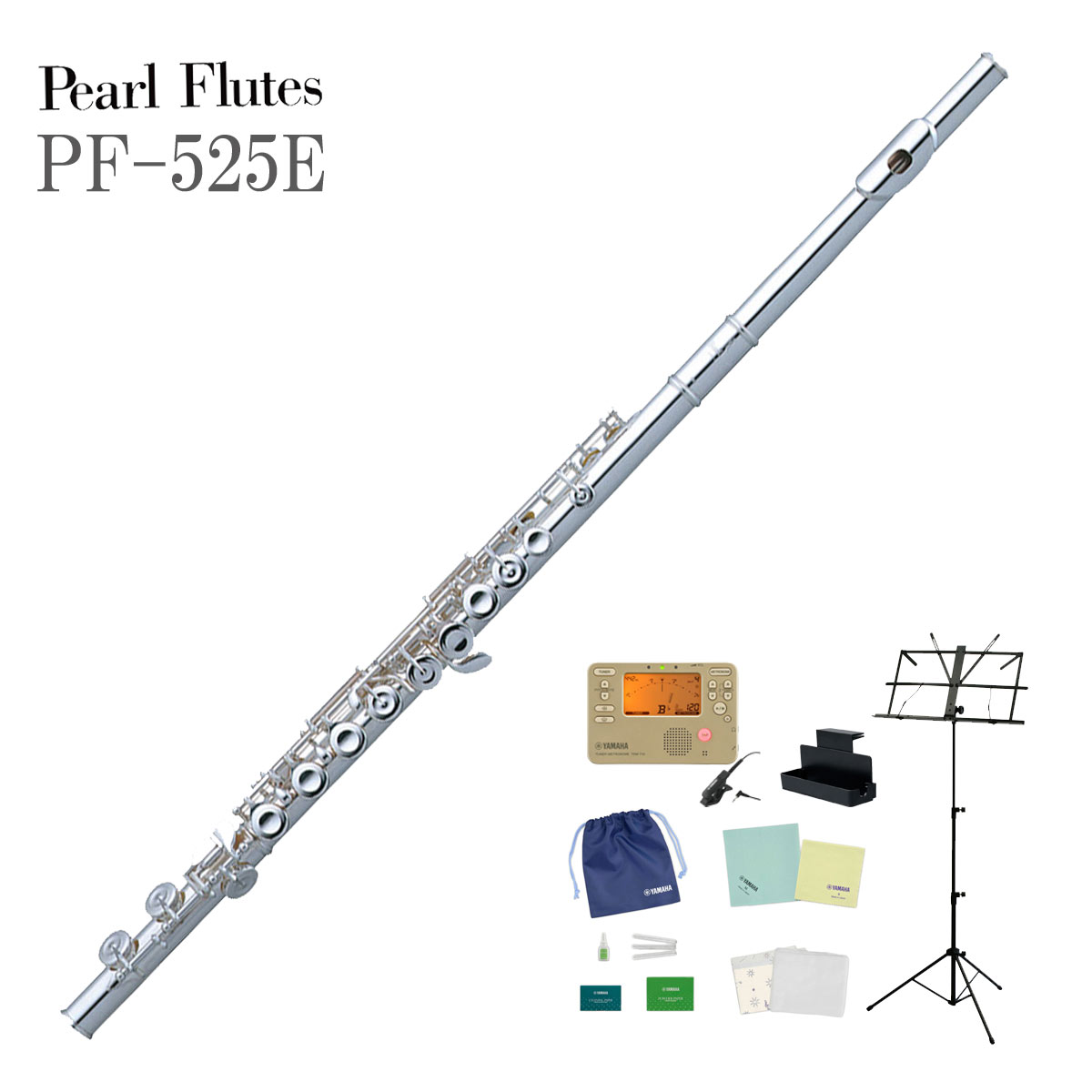 Pearl Flute PF-525E パールフルート リッププレート・ライザー銀製 《未展示保管の新品をお届け》《5年保証》《入門DVD特典  2100000419548》