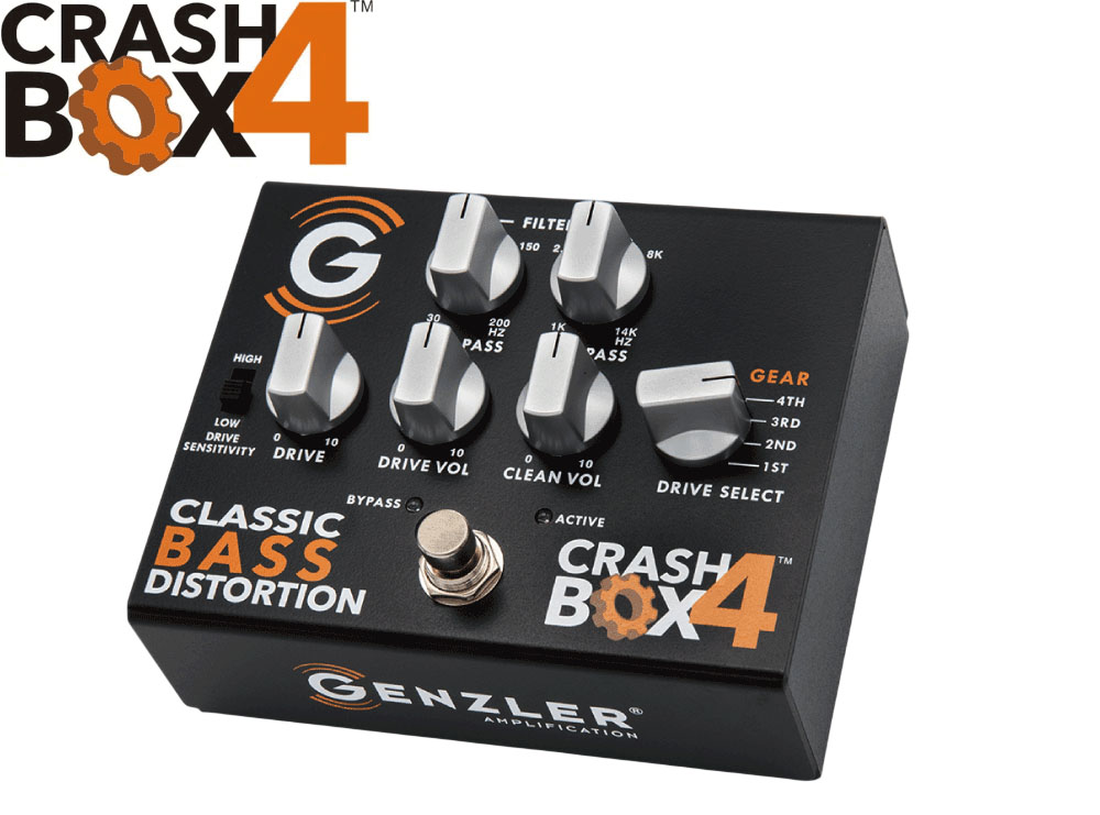 【ベース用ディストーション】 Genzler Amplification / CRASH BOX 4 CLASSIC BASS DISTORTION PEDAL CB-4-PEDAL ベース用エフェクター 【国内正規品】