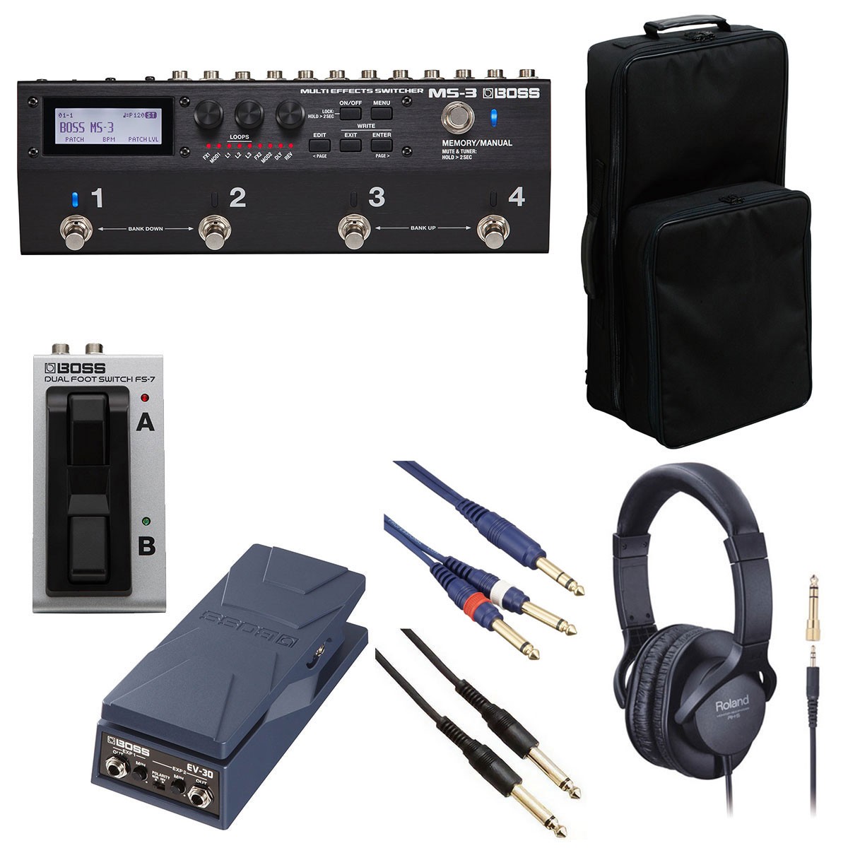 BOSS / MS-3 マルチスイッチャー[オプションアイテム+リュック式キャリングバッグセット] FS-7 + EV-30【PTNB】