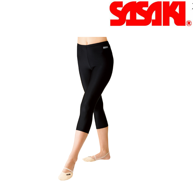 SASAKI 最大61％オフ ササキスポーツ 評価 7分丈スパッツ ブラック SG-1247L エクササイズウェア スパッツ メール便可能 新体操 ササキ