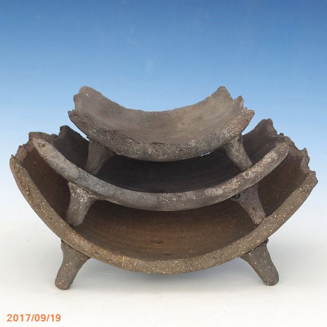 信楽焼 植木鉢 陶器　手造り窯変ちぎり 3枚組セット（4号・6号・7号）　 【山野草鉢 多肉植物鉢 サボテン鉢 盆栽鉢 花木樹木苗　果樹苗　アガベ　塊根植物　珍奇植物　ビザールプランツ　蘭ラン科植物 観葉植物】