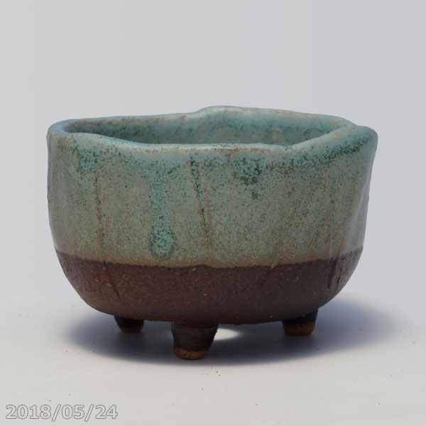 八方青花亭台楼高足鉢 盆栽鉢 植木鉢 多肉植物鉢 小品盆栽鉢 山野草鉢 POTOCO 八房 白丁花 観葉植物 陶器鉢 盆栽 豆盆栽 小品盆栽 盆栽