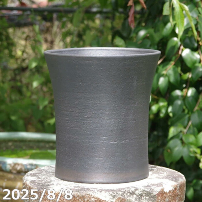 黒マット ソリ深型 8号 サナサービス　信楽焼 植木鉢　【山野草鉢 多肉植物鉢 サボテン鉢 盆栽鉢 花木樹木苗 果樹苗 アガベ 塊根植物 珍奇植物 ビザールプランツ 蘭ラン科植物 観葉植物】