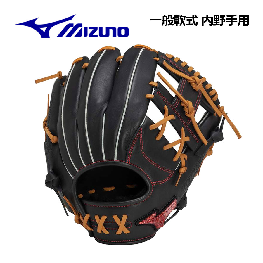 ミズノ　ウィルドライブ レッド【2023年モデル】 MIZUNO ミズノ公式 軟式用ウィルドライブ レッド IBE 外野手向け
