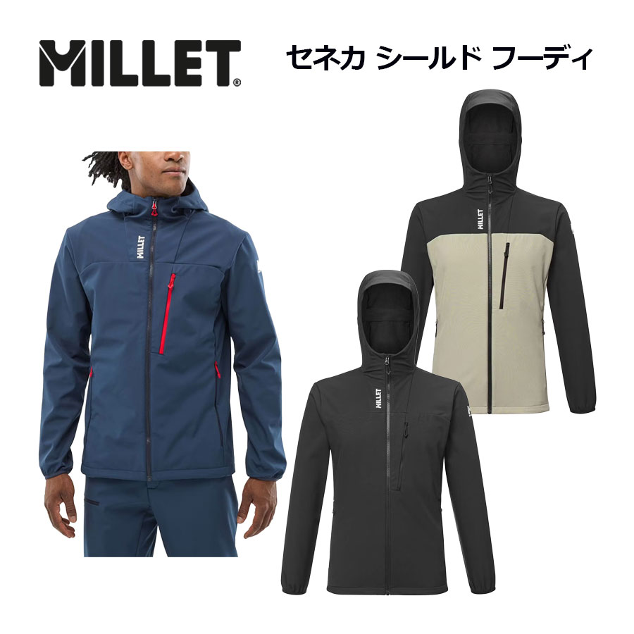 ミレー 【MILLET】アウトドア上衣 メンズ SENECA SH 固定ディスク M / セネカ 遮蔽物 フーディ MIV10538 (成人男性用/アウター/ソフトシェルフーディ/前掛け/起毛フリース/保温/防風性/秋冬/山登り/トレッキング/山歩き/アウトドア)