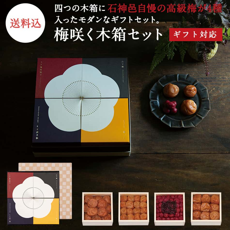 梅咲く木箱 単品ギフト 250g 内祝い お取り寄せ 紀州 お歳暮 うす塩味梅干し 国産 慶事 グルメ プレゼント 南高梅 梅干 贈答品 お中元  お返し 内祝