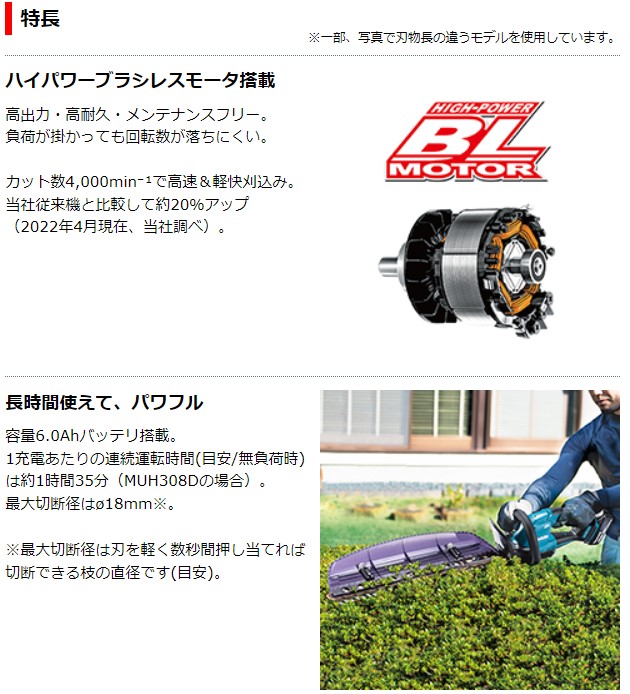 本物 makita マキタ 18V充電式ヘッジトリマ MUH308DRG 刈込幅300mm 偏