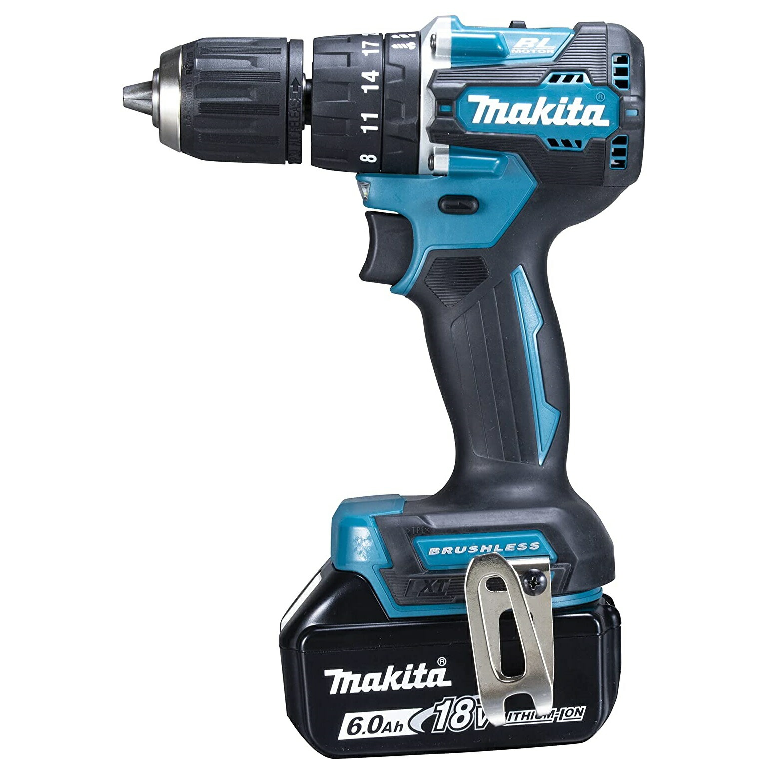 マキタ 18V 申し受ける式揺りうごかすドライバドリル HP487DRGX (バッテリBL1860B×2本・申し受ける器DC18RF・容れもの付)