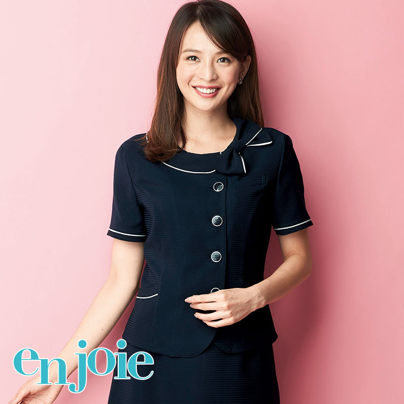 7937円 愛用 事務服 オーバーブラウス26600 事務員 受付 コンパニオン ショールーム 制服 ユニフォーム enjoie アンジョア