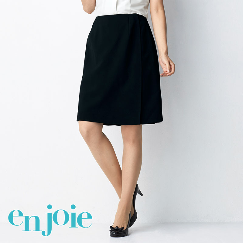 10079円 素晴らしい外見 事務服 ラップキュロット 55cm丈 76615 事務員 受付 コンパニオン ショールーム 制服 ユニフォーム enjoie アンジョア