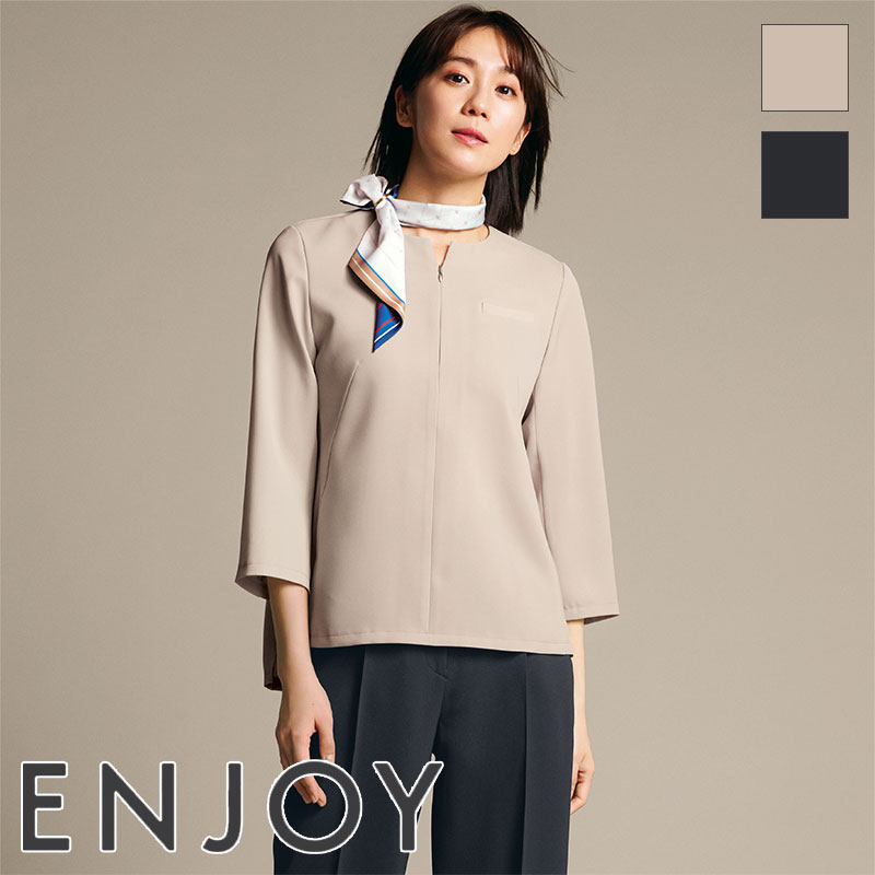 ENJOYNoir プルオーバー(八分袖）NWT068 エンジョイ NOBLE CROSS 事務服 アクセサリー フォーマル ホテル フロント 受付 制服 ユニフォーム