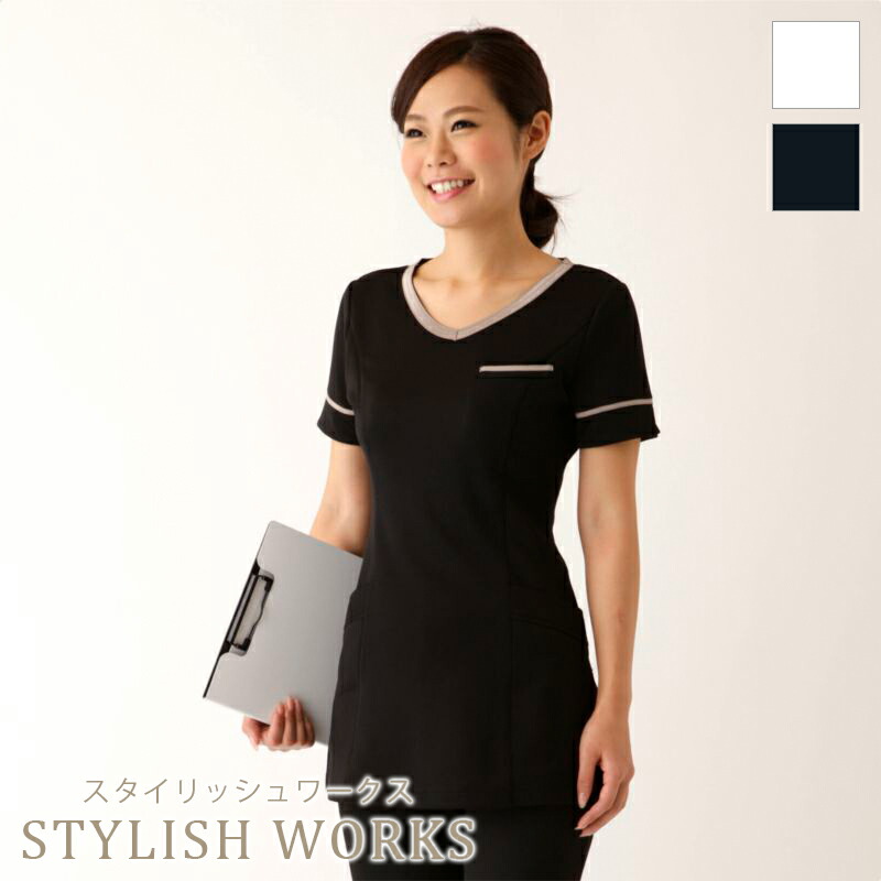 エステユニフォーム ポーラチュニック 06 STYLISH WORKS スタイリッシュワークス サロンウェア リラクゼーション クリニック 制服 美容鍼灸 7,762円