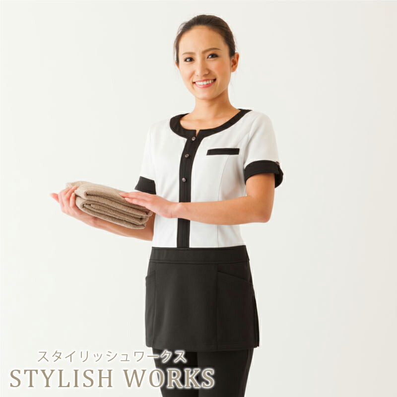 エステ制服 ルぺ表着 21 STYLISH WORKS スタイリッシュワークス 赤ちょうちん御召しもの ひと休み 診療所 ユニフォーム 美容鍼灸