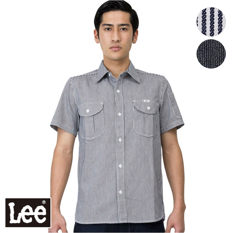 Lee ワーク半袖シャツ ストレッチ デニム ワークウェア レディース LWS43002 レストラン 飲食店 サービス業 カフェ 制服 ユニフォーム 作業服 lws43002-800.jpg