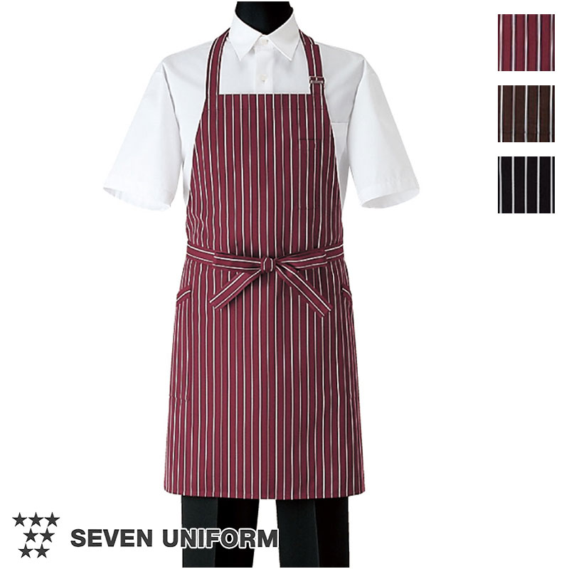 楽天市場】飲食店ユニフォーム 胸付 エプロン ストライプ [男女兼用