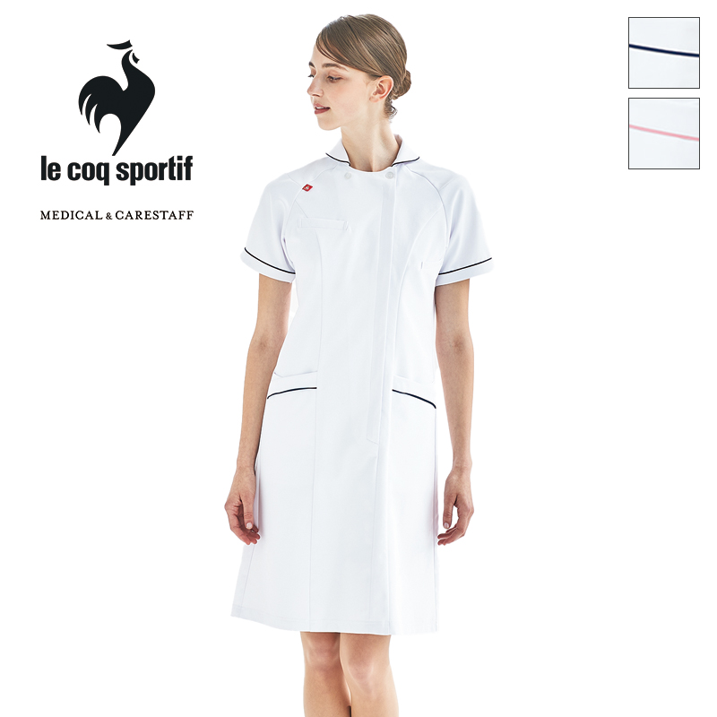 白衣 白衣の天使御召しもの 衣裳 [お上さん用] UQW0028 [返品不可]le coq sportif ルコックスポルティフ ありの実目論む 診療白衣 看護師 診療所 制服