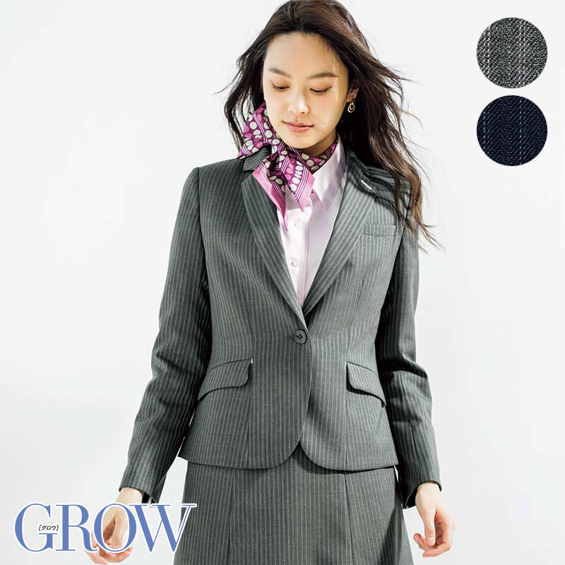 オフィス 事務服 制服 受付 SERVO サーヴォ GROW (グロウ)  Aラインスカート GSKL-1757 ツイン・カラードストライプ 楽天市場】事務服 Aライン スカート GSKL-1757 フォーマル 受付 制服