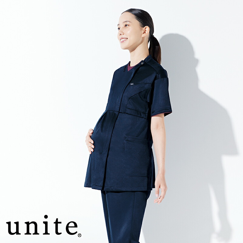 白衣 マタニティスクラブ [お上さん用] UN-0406 unite ユナイト CHITOSE チトセ 診療白衣 看護師 白衣の天使 御医者さん 御医者さん 診療所 制服