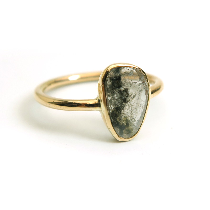【楽天市場】スライスダイヤモンド K10（10金）ゴールド リング 指輪 12号 インドジュエリー 石の蔵：天然石ビーズ 石の蔵