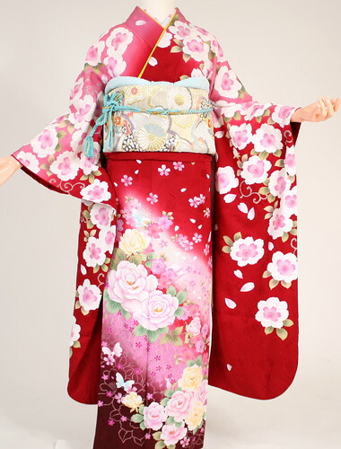 【レンタル】【成人式 衣装 レンタル 1月】k3111アンアン赤地白大花(成人式 結婚式 結納 お呼ばれ 振袖フルセット 振袖レンタル)|衣装レンタル店