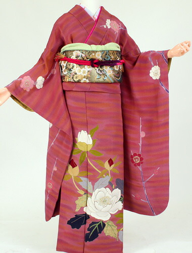 【レンタル】【振袖レンタル】K2005ピンクちりめん牡丹（成人式 結婚式 結納 お呼ばれ 振袖フルセット）
