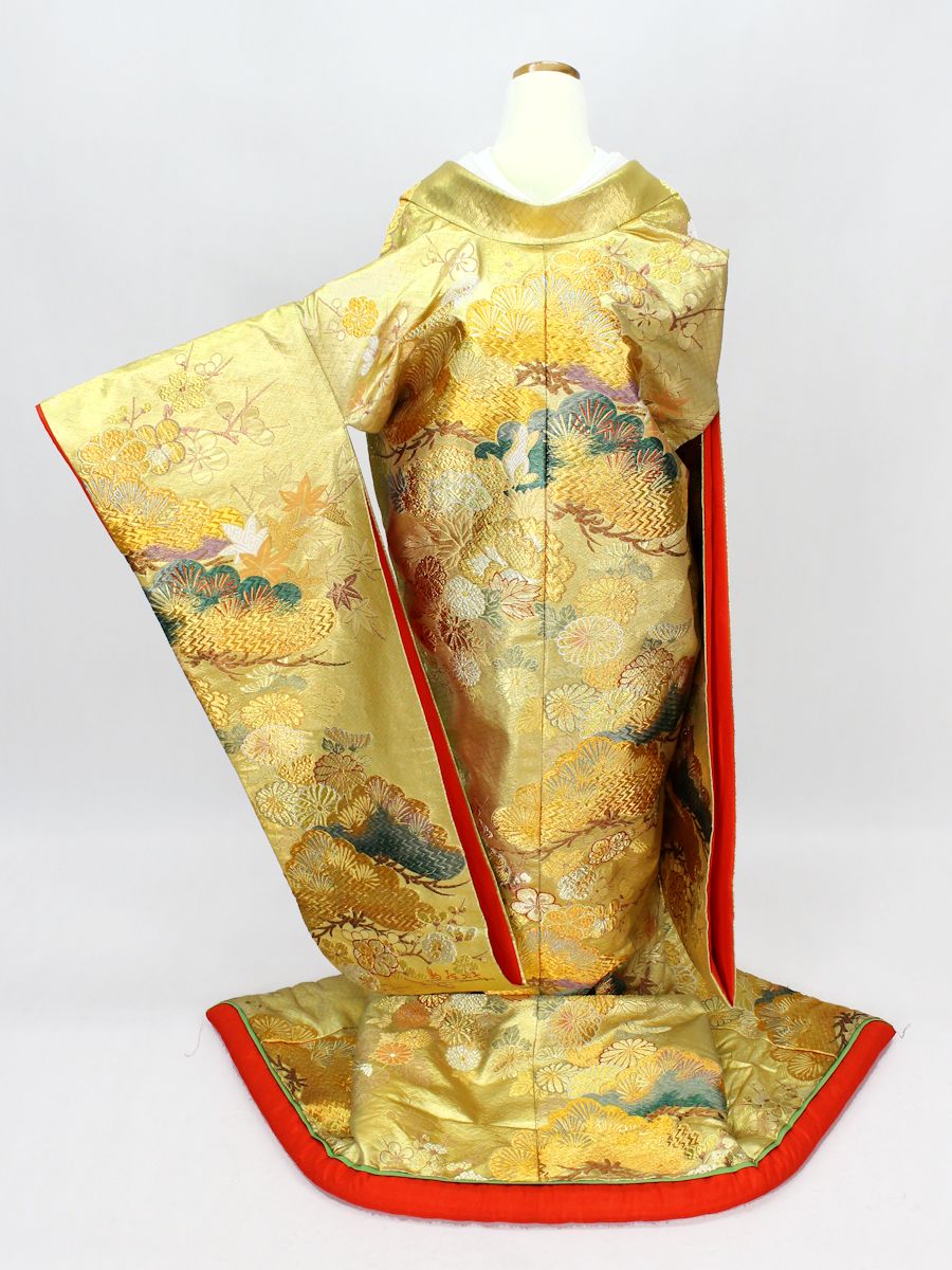 送料無料 色打掛レンタル 色打掛 紋付袴 フルセットレンタル 結婚式 婚礼 和装 神前式 前撮り レンタル色打掛 Iro1064r Wac 松花錦 金色 Butlerchimneys Com