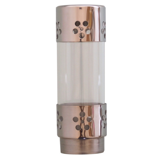 ステンレス製（茶色樹脂塗り）灯篭型ローソク立て 専用パイプ付き 楽天