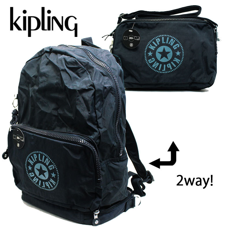 【楽天市場】キプリング Kipling リュックサック バックパック【返品不可商品】 ショルダーバッグ 2Way レディース ネイビー ロゴ