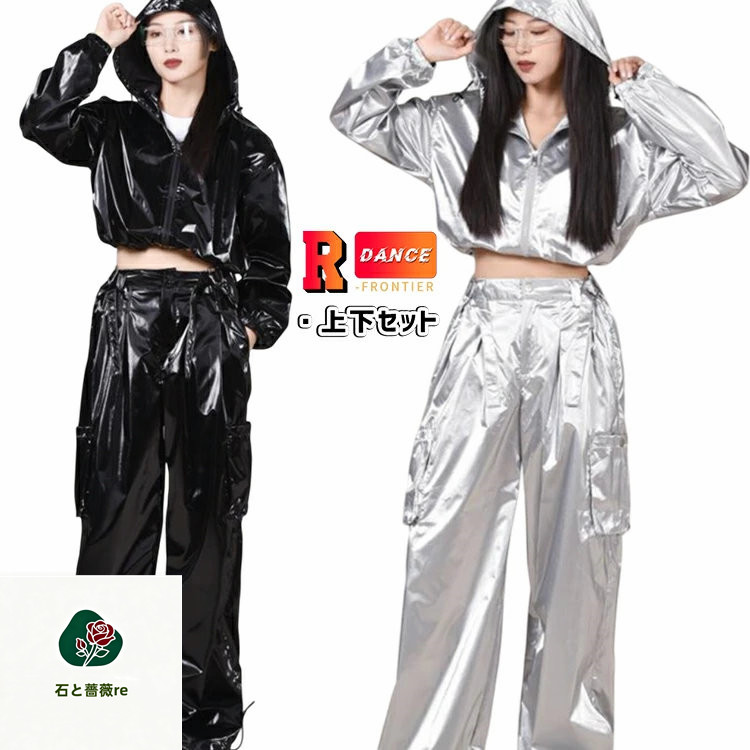 社交ダンスお召しもの しろがね色 k-pop お召しもの 黒 レディース ズボン下背広 広広としたズボン下 k-pop お召しもの 銀 背広仕掛ける セットアップ 成年者 長袖 背広 御居処跳ねる k-pop お召しもの レディース 韓国 社交ダンス お召しもの ズージャー社交ダンス お召しもの そ出し レディース 上衣 ロングズボン下 貨物輸送無料