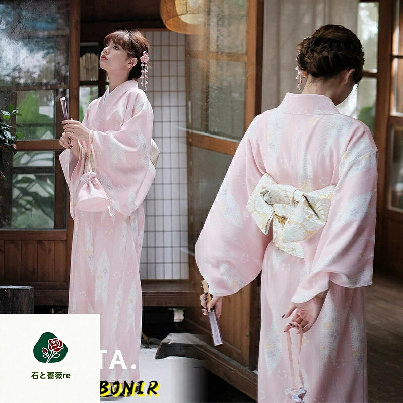 浴衣 レディース 4点セット 桜柄 ピンク 帯 大人可愛い 和風 和服 着物風デザイン 簡単着付け 初心者向け 夏祭り 花火大会 デート 撮影用 旅行用 和モダン 清楚系 コスプレ風 ゆかたセット 体型カバー 涼しい 女性用 夏コーデ 20代 30代 向け プレゼントにもおすすめ