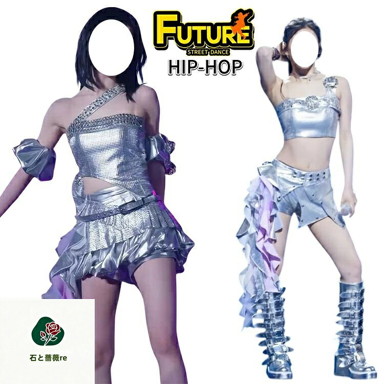3タイプ k-pop 衣装 韓国 シルバー ダンス衣装 セットアップ 韓国 アイドル 衣装 レディース 大人 キラキラ 可愛い へそ出し スカート タンクトップ セクシー K-pop衣装 ショートパンツ ダンス 発表会 ステージ衣装 チアガール チーム ギャル服 hiphop 衣装｜石と薔薇re 7,658円