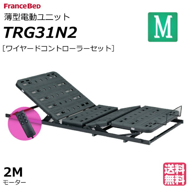 【1位】 電動寝台 フランスベッド 薄型電動社会的単位 TRG31N2 電動寝台社会的単位 虚蝉ダブル 電動リクライニング寝台 おりたたみ 折りたたみ ワイヤード制御装置付き添い人 遠隔操作 貨物輸送無料