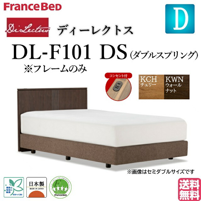 フランスベッド ダブル ベッド ディーレクトス Dl F101 Dsフレーム シンプルデザイン フラット ダブルスプリング コンセント付き 日本製 高品質 送料無料 Psicologosancora Es