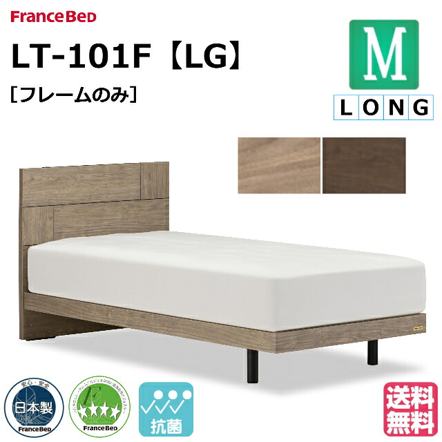 【玄関渡しで1000円引き】 フランスベッド ベッド ベッドフレームのみ LT-101F LG セミダブルロング レッグ ベッドフレーム ベットフレーム 日本製 シンプル セミダブルロングサイズ 日本製 床板 お掃除ロボット対応 抗菌 モダン【フランスベッド公式パートナー店】｜isサポート　店