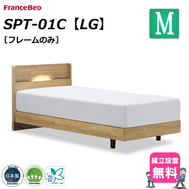 【部屋の入り口乗り合い船で1000円引っ張ること】  フランスベッド 寝台 ひな形のみ SPT-01C LG 虚蝉ダブル 寝台ひな形 ベットひな形 セミダブルサイズ 押し入れ LED 点火装置 差し込み スノコ床板 脚付き添い人 日本製 精神的な統合据え付ける無料【フランスベッド堅苦しさ共同作業者店】