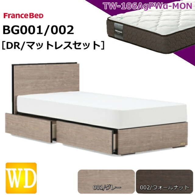 人並み外れた必要経費 寝台仕かける フランスベッド 広広としたダブル BG-001 002 DR TW-106AgPWα マットレス付き添い人 ミディアムソフト  スノコ床板 薄型上端ゲーム盤 差し込み 押し入れ ボックス席印字機 引き出し 納める 日本製 マットレス仕かける ベット仕かける 仕かける  貨物輸送無料 取りつける無料